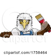 Eagle Painter Decorator Holding Paintbrush