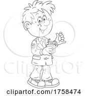 Cartoon Male Smoker Holding A Lighter And Cigarettes