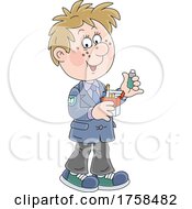 Cartoon Male Smoker Holding A Lighter And Cigarettes by Alex Bannykh