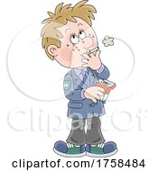 Cartoon Male Smoker Smoking A Cigarette