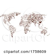Poster, Art Print Of Coffee World Map