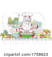 Poster, Art Print Of Santa Cooking Soup
