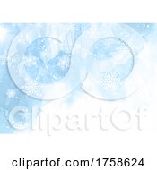 Watercolour Christmas Background With Snowflakes