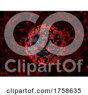 Poster, Art Print Of 3d Medical Background With Covid 19 Virus Cell On Low Poly Design
