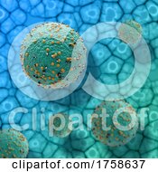 3D Medical Background With Abstract Virus Cells