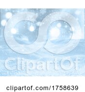 Poster, Art Print Of 3d Christmas Background With Snow And Bokeh Lights