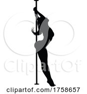 Poster, Art Print Of Pole Dancer Woman Silhouette