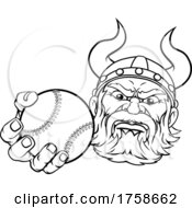 Poster, Art Print Of Viking Baseball Ball Sports Mascot Cartoon