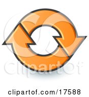 Clipart Illustration Of Two Orange Page Reload Or Refresh Internet Website Arrows Moving In A Clockwise Motion
