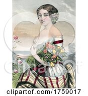 Portrait Of A Beautiful Young Lady With Flowers
