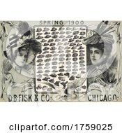 Poster, Art Print Of Fashionable Ladies And Hats For Spring Of 1900