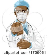 Poster, Art Print Of Doctor In Ppe Mask Pointing Needs You