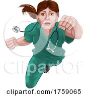 Poster, Art Print Of Nurse Doctor Woman Super Hero Medical Concept