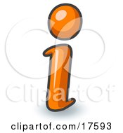 Clipart Illustration Of A Orange Lowercase I Meaning Information