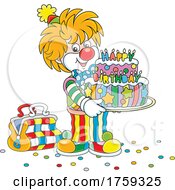 Clown Holding A Birthday Cake by Alex Bannykh