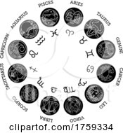 Horoscope Astrology Zodiac Star Signs Symbols Set by AtStockIllustration