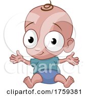 Poster, Art Print Of Cute Happy Baby Infant Child Cartoon Character