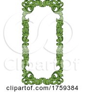 Filigree Heraldry Leaf Pattern Floral Border Frame by AtStockIllustration