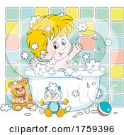 Poster, Art Print Of Boy Taking A Bath