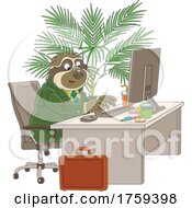 Business Sloth Working At A Desk