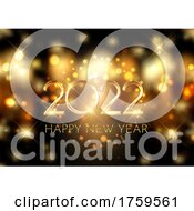 Poster, Art Print Of Happy New Year Background With Bokeh Lights And Snowflakes