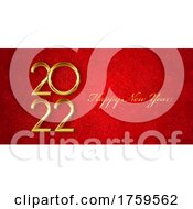 Poster, Art Print Of Red And Gold Happy New Year Banner