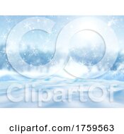 Poster, Art Print Of 3d Falling Snow Against A Snowy Tree Landscape