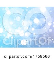 Poster, Art Print Of Christmas Background With Snowflakes Stars And Bokeh Lights