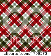 Poster, Art Print Of Abstract Background With A Christmas Themed Plaid Design