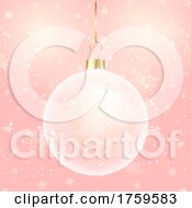 Elegant Christmas Background With Hanging Bauble