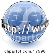 Clipart Illustration Of A Blue Globe With A Graph And URL For The World Wide Web