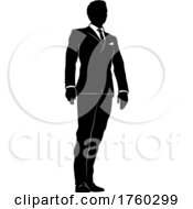 Poster, Art Print Of Business Man In Suit Silhouette Person
