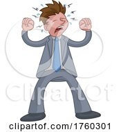 Poster, Art Print Of Stressed Or Angry Frustrated Business Man Cartoon