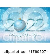 Poster, Art Print Of Happy New Year Background With Bauble And Snowflakes