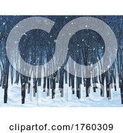 Poster, Art Print Of 3d Snowy Forest Landscape