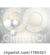 Poster, Art Print Of Christmas Background With Hanging Baubles