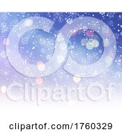 Poster, Art Print Of Christmas Background With Snowflakes And Bokeh Lights