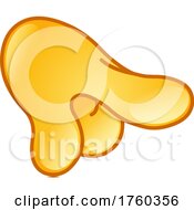 Poster, Art Print Of Yellow Pointing Emoticon Hand