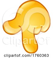 Poster, Art Print Of Yellow Pointing Down Emoticon Hand