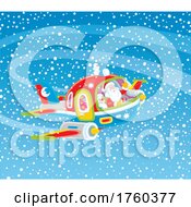 Poster, Art Print Of Santa Flying A Christmas Airfcraft