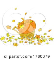 Poster, Art Print Of Autumn Pumpkin In A Cart