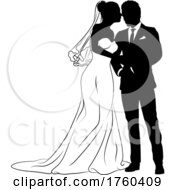 Bride And Groom Couple Wedding Dress Silhouettes