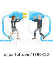 Poster, Art Print Of Connecting Plug Fitting Together Business Concept