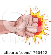 Fist Punch Hand Comic Pop Art Explosion Cartoon by AtStockIllustration
