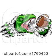 Dinosaur American Football Animal Sports Mascot by AtStockIllustration