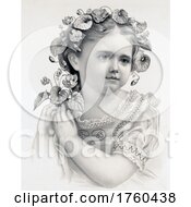 Poster, Art Print Of Portrait Of A Girl With Leaves