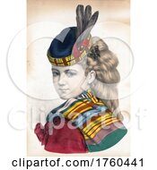 Poster, Art Print Of Portrait Of A Highland Girl Looking Back Over Her Shoulder