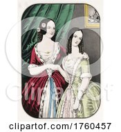Poster, Art Print Of Portrait Of Two Young Women In Gowns