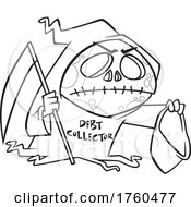 Black And White Cartoon Debt Collector Grim Reaper