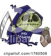 Cartoon Debt Collector Grim Reaper